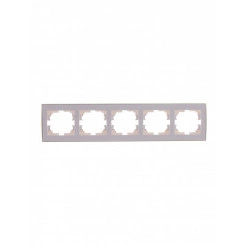 Рамка RAIN 5-ая горизонтальная белая с боковой вставкой золото