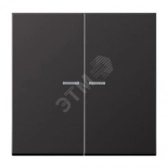 Клавиша 2-я для выключателей и кнопок  с окошком для подсветки. Серия LS990  Материал- металл  Цвет- алюминий дарк