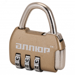 Замок кодовый для защиты от вскрытия сумок, чемоданов и другого багажа, АЛЛЮР ВС1К-35/4 (HA806) GP голд золото