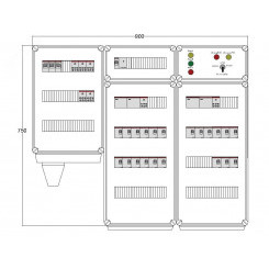 Щит управления электрообогревом DEVIBOX HR 21x2800 D330 (в комплекте с терморегулятором и датчиком температуры)