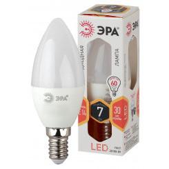 Лампа светодиодная LED B35-7W-827-E14 ЭРА (диод, свеча, 7Вт, тепл, E14)