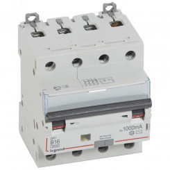Выключатель автоматический дифференциального тока DX3 B16А 4П 1000mА-АC