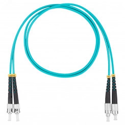 Шнур оптический коммутационный (патч-корд), FC-ST, дуплекс (duplex) OM3, нг(А)-HF, бирюзовый, 2,0 м