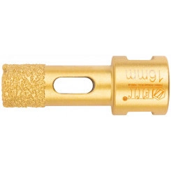 Коронка кольцевая для УШМ, М14, по керамограниту, камню и кафелю алмазная, вакуумное спекание 16х60 мм