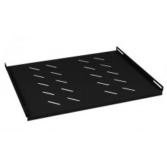 Полка 19' перфорированная глубиной 400 мм для напольных и настенных шкафов с глубиной 600 мм, усиленная до 100кг, цвет черный (RAL 9004) Полка 19' перфорированная глубиной 400 мм для напольных и настенных шкафов с глубиной 600 мм, усиленная до 100кг, цвет черный (RAL 9004)