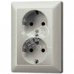 Розетка штепсельная SCHUKO 16A 250V сдвоенная благородная сталь Розетка штепсельная SCHUKO 16A 250V сдвоенная благородная сталь