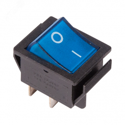 Выключатель клавишный 250V 16А (4с) ON-OFF синий  с подсветкой (RWB-502, SC-767, IRS-201-1)  REXANT (в упак. 1шт.)