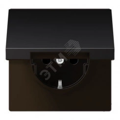 Штепсельная розетка SCHUKO одинарная, с заземлением, с откидной крышкой, 16A, 250В (механизм + накладка, без рамки). Серия LS990 Материал- металл Цвет- алюминий дарк Штепсельная розетка SCHUKO одинарная, с заземлением, с откидной крышкой, 16A, 250В (механизм + накладка, без рамки). Серия LS990 Материал- металл Цвет- алюминий дарк