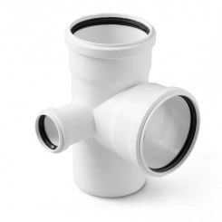 Крестовина двухплоскостная левая для малошумной канализации 110x110x50 мм 87.5 град. Крестовина двухплоскостная левая для малошумной канализации 110x110x50 мм 87.5 град.