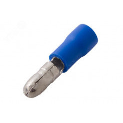 Разъем штекерный изолир штекер 4 мм 1.5-2.5 кв мм (РШи-п 2.5-4 РШИп 2-5-4) синий