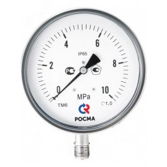 Манометр коррозионностойкий виброустойчивый радиальный ТМ-621Р.05 0-1MPa M20x1,5 кл.т 1,5, готовый к гидрозаполнению