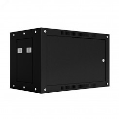 Шкаф настенный телекоммуникационный NTSS WS 9U 600х600х500мм, 2 профиля 19, дверь сплошная металл, боковые стенки съемные, разобранный, черный RAL 9005