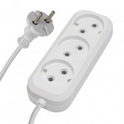 Удлинитель трехместный б/з, 2x0,75, 5м, серия Home, белый, Stekker Удлинитель трехместный б/з, 2x0,75, 5м, серия Home, белый, Stekker