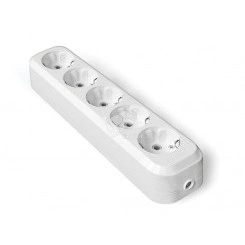 Колодка 5 гнезд С заземлением AБС-пластик Колодка 5 гнезд С заземлением AБС-пластик