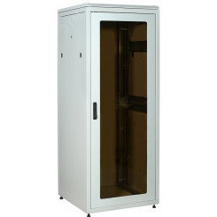 Шкаф сетевой 19' LINEA N 18U 800х800мм стеклянная передняя дверь задняя металлическая серый