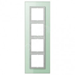 Рамка 4-я для горизонтальной/вертикальной установки  Серия- LS plus  Материал- стекло  Цвет- матовый белый