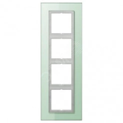 Рамка 4-я для горизонтальной/вертикальной установки  Серия- LS plus  Материал- стекло  Цвет- матовый белый