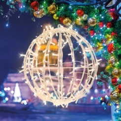 Шар светодиодный 230V, диаметр 120 см, 600 светодиодов,  эффект мерцания, цвет теплый белый