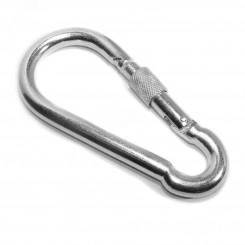 Карабин DIN 5299D 8мм с фиксатором покрытие цинк Карабин DIN 5299D 8мм с фиксатором покрытие цинк