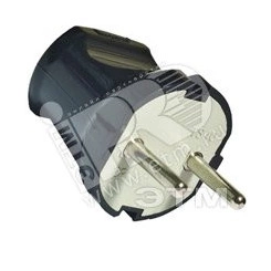 Вилка электрическая без заземлением черная 6А 250В (еврослот)