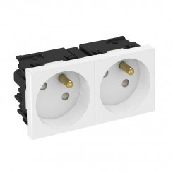 Розетка двойная 33° Modul45connect, французский стандарт, 250 В, 16A (красный)