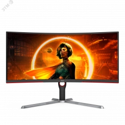 Монитор 34'' VA, 3440x1440, 300 КМ/м2, 1000:1, 1мс, HDMIх2, DPх2, USB-Hub, Speakers, изогнутый