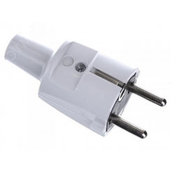 Вилка кабельная прямой ввод ПВХ с мультизаземлением 16A 2P+E 250V IP20, серый Вилка кабельная прямой ввод ПВХ с мультизаземлением 16A 2P+E 250V IP20, серый