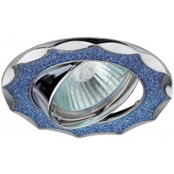Светильник декорDK17 CH/SHBL2 круглый со стеклянной крошкой MR16,12V/220V, 50W, хром/голубой ЭРА Светильник декорDK17 CH/SHBL2 круглый со стеклянной крошкой MR16,12V/220V, 50W, хром/голубой ЭРА
