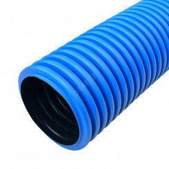 Труба гофрированная двустенная ПЭ жесткая тип 450 (SN8) синяя д160 6м (24м/уп)