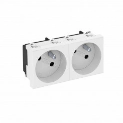 Розетка двойная 33° французский стандарт, 250 В, 16A (белый)
