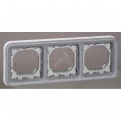 Plexo Рамка 3 полюса горизонтальный монтаж серая Plexo Рамка 3 полюса горизонтальный монтаж серая