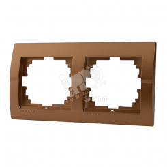 DERIY Рамка 2-ая горизонтальная коричневая металлик