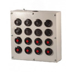 Пост кнопочный ПКУ-15-21.441-54У2 (8*КЕ081/2(1з+1р) черная + 8*КЕ081/2(1з+1р) красная + PG-36)