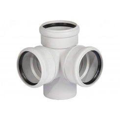 Крестовина угловая бесшумной каналиазции 87 град. 110 Крестовина угловая бесшумной каналиазции 87 град. 110