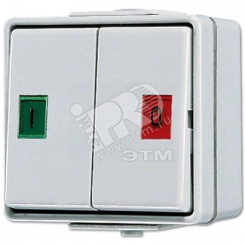 Сдвоеннаякнопка без фиксации с символами (пуск-стоп)