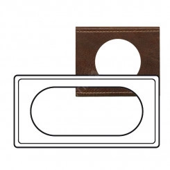 Рамка, 4/5 модулей, коричневая текстурная кожа