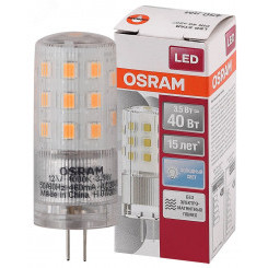 Лампа светодиодная LED 3,5Вт G4 12V STAR PIN40(замена 40Вт) белый, прозр. Osram