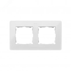 Рамка на 2 поста белого цвета с основанием цвета тростниковый сахар S82 Detail