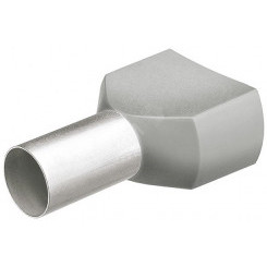Гильзы сдвоенные контактные с пластиковым изолятором серые 2x075 мм (AWG 2x18) 200 шт L-16 мм KN-9799371