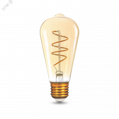 Лампа светодиодная LED 6 Вт 360 Лм 2400К теплая Е27 ST64 golden flexible Filament Gauss
