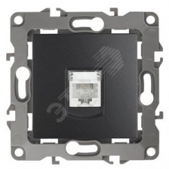 Розетка телефонная RJ11, Эра12, антрацит, 12-3105-05