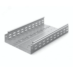 Металлический лоток перфорированный 300х80х3000, толщ. 1,0 мм, Сендзимир цинк