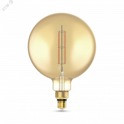 Лампа светодиодная LED 6 Вт 890 Лм 2700К теплая Е27 G200 golden straight Filament Gauss