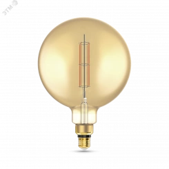 Лампа светодиодная LED 6 Вт 890 Лм 2700К теплая Е27 G200 golden straight Filament Gauss Лампа светодиодная LED 6 Вт 890 Лм 2700К теплая Е27 G200 golden straight Filament Gauss