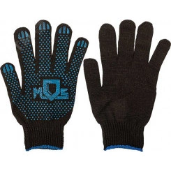 Перчатки вязаные упрочненные (5 нитей) черные х/б с ПВХ