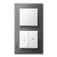 Рамка 2 поста металлическая серый родий