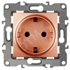 Розетка 2P+E Schuko, 16A-250В, Эра12, медь, 12-2101-14 Розетка 2P+E Schuko, 16A-250В, Эра12, медь, 12-2101-14
