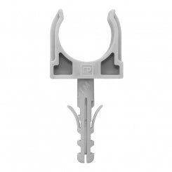 Крепеж-клипса с дюбелем серая д16 в малой упаковке (10шт/900шт уп/кор)