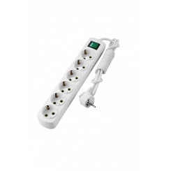 LETITIA Удлинитель с/з 6 входа 2 метра с выключателем