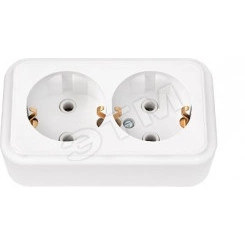 Беларусь Розетка двойная с заземлением наружная Беларусь Розетка двойная с заземлением наружная